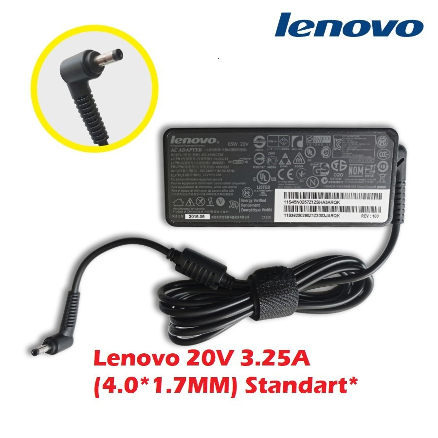 ORIGINAL ADAPTOR LENOVO 20V 3.25A (4.0*1.7MM) 110 110s 120s 130s 310 320 330 330s30S 330S-14AST 130-15AST 130S-11IGM