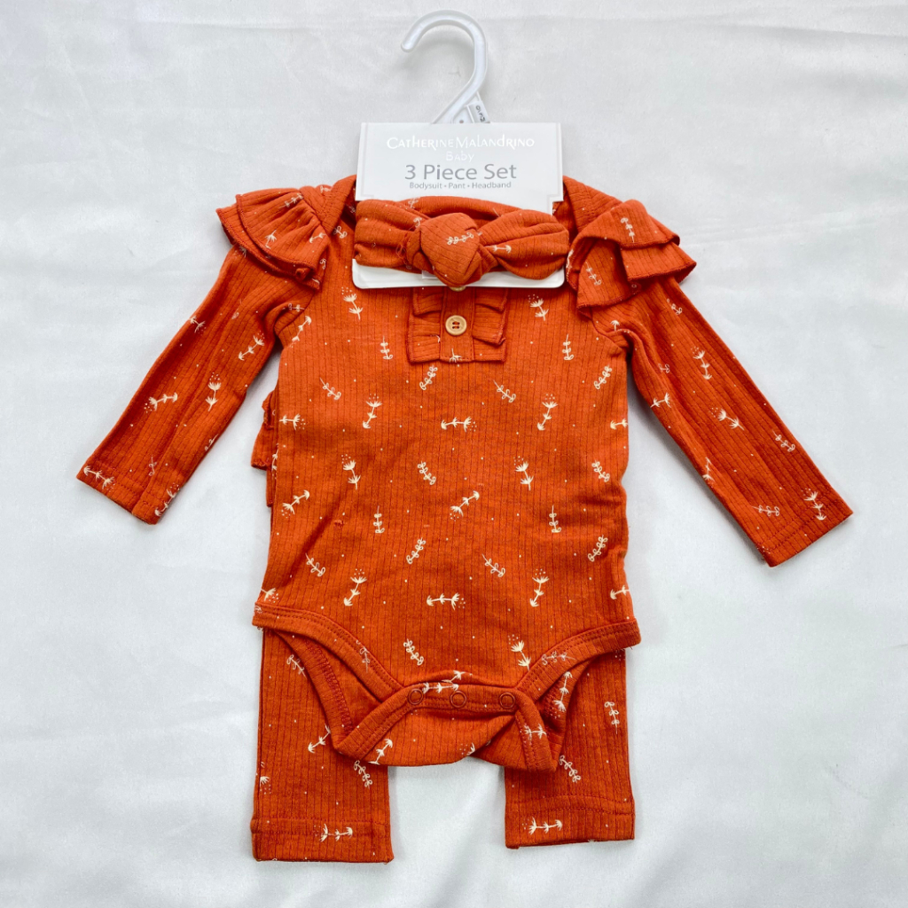 Baju jumper set 3in1 lucu anak perempuan ala korea usia 0-9 bulan import premium