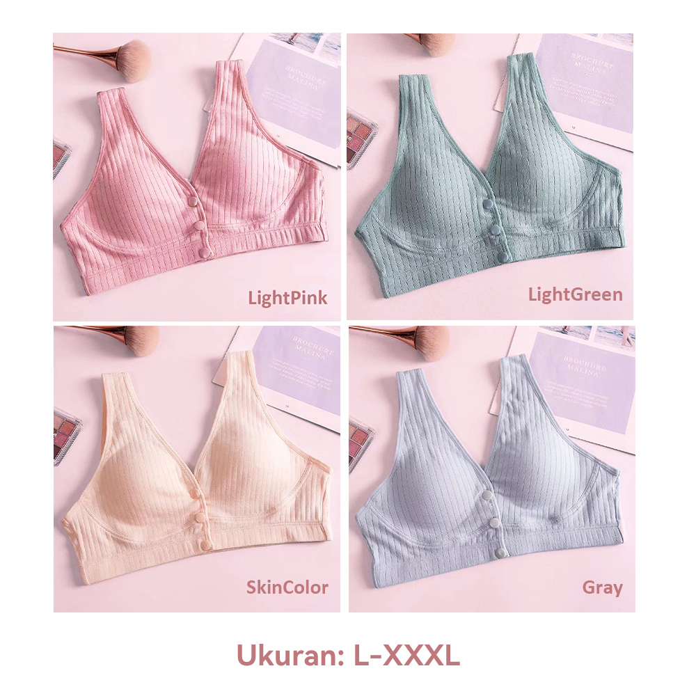 Ivorybaby Jumbo bra menyusui kancing depan tanpa kawat katun depan gesper wanita Bh menyusui