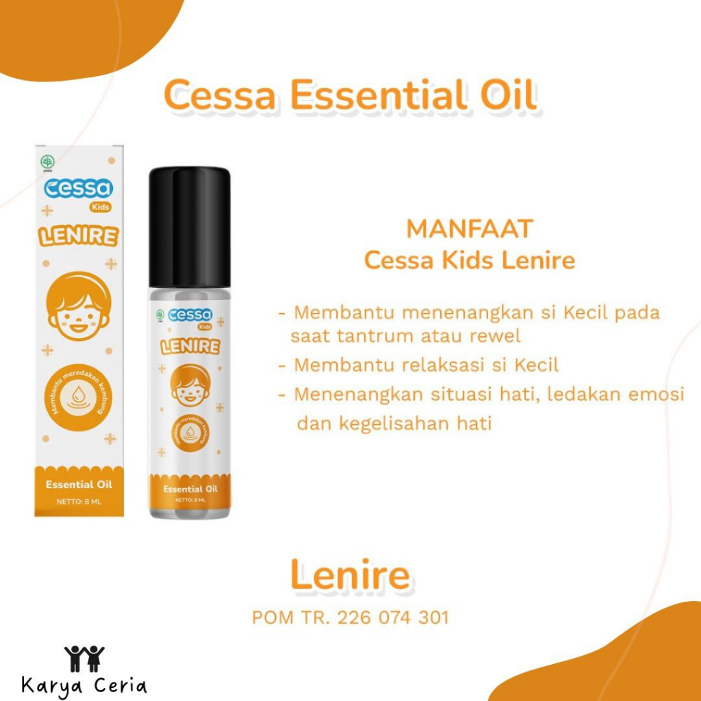 Kids Cessa Kuning Lenire Essential Oil Menenangkan Anak Bayi Rewel Pereda Perut Kembung Usia 3 - 6 Tahun