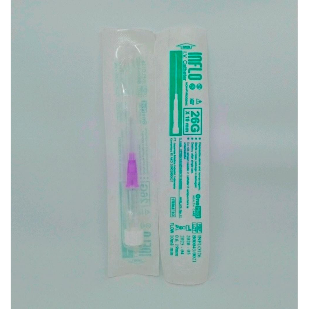 Inflo I.V Catheter / Jarum Infus  Tipe : INFLO  Merk : Onemed Ukuran 18G, 20G, 22G, 24G, 26G