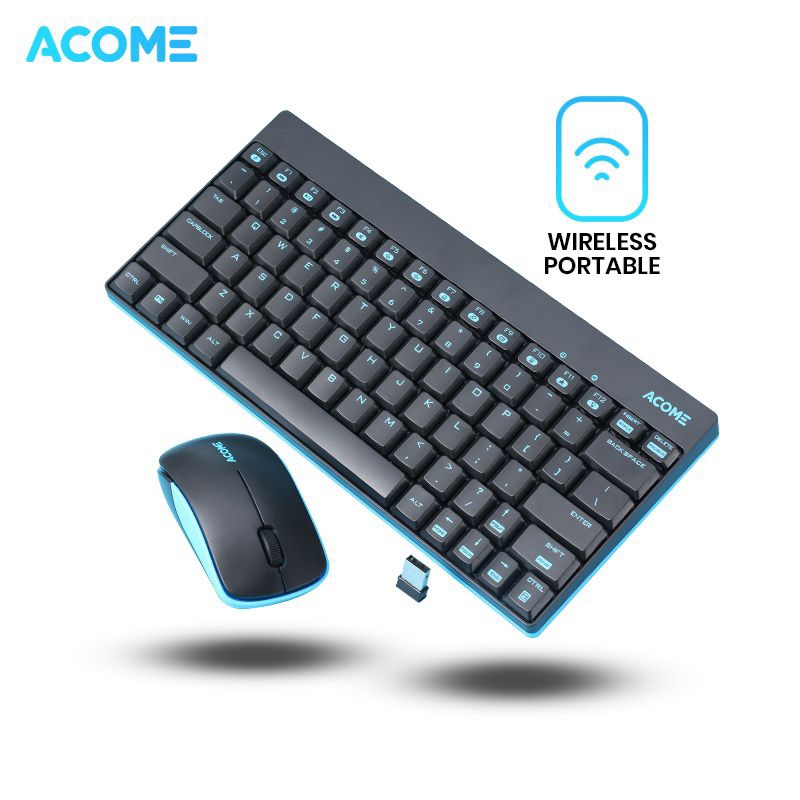 Acome AKM2000 Keyboard & Mouse Combo Wireless Portable 1600DPI
