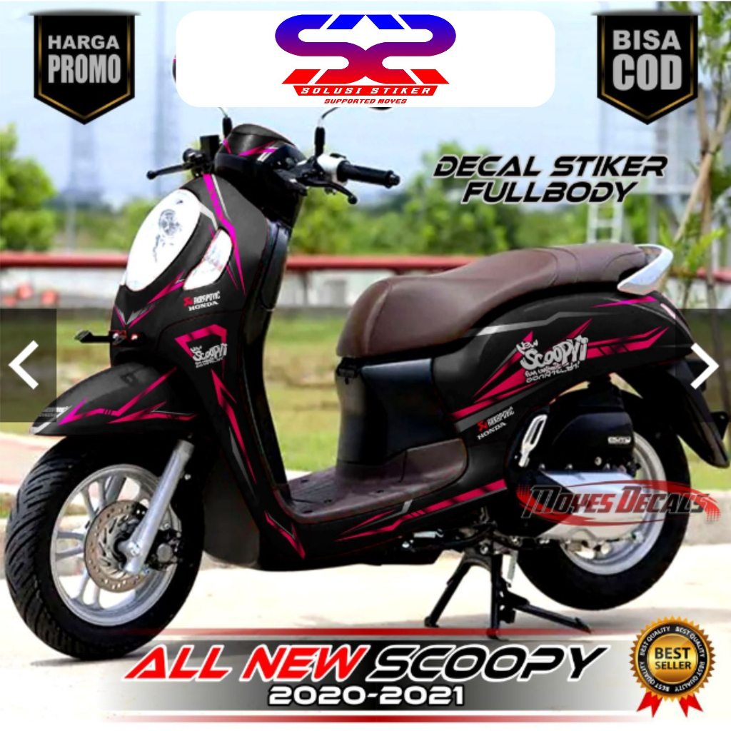 COD Stiker Decal All New Scoopy Motiff/Pink FullBody Decal Scoopy 2020 2021  FullBody