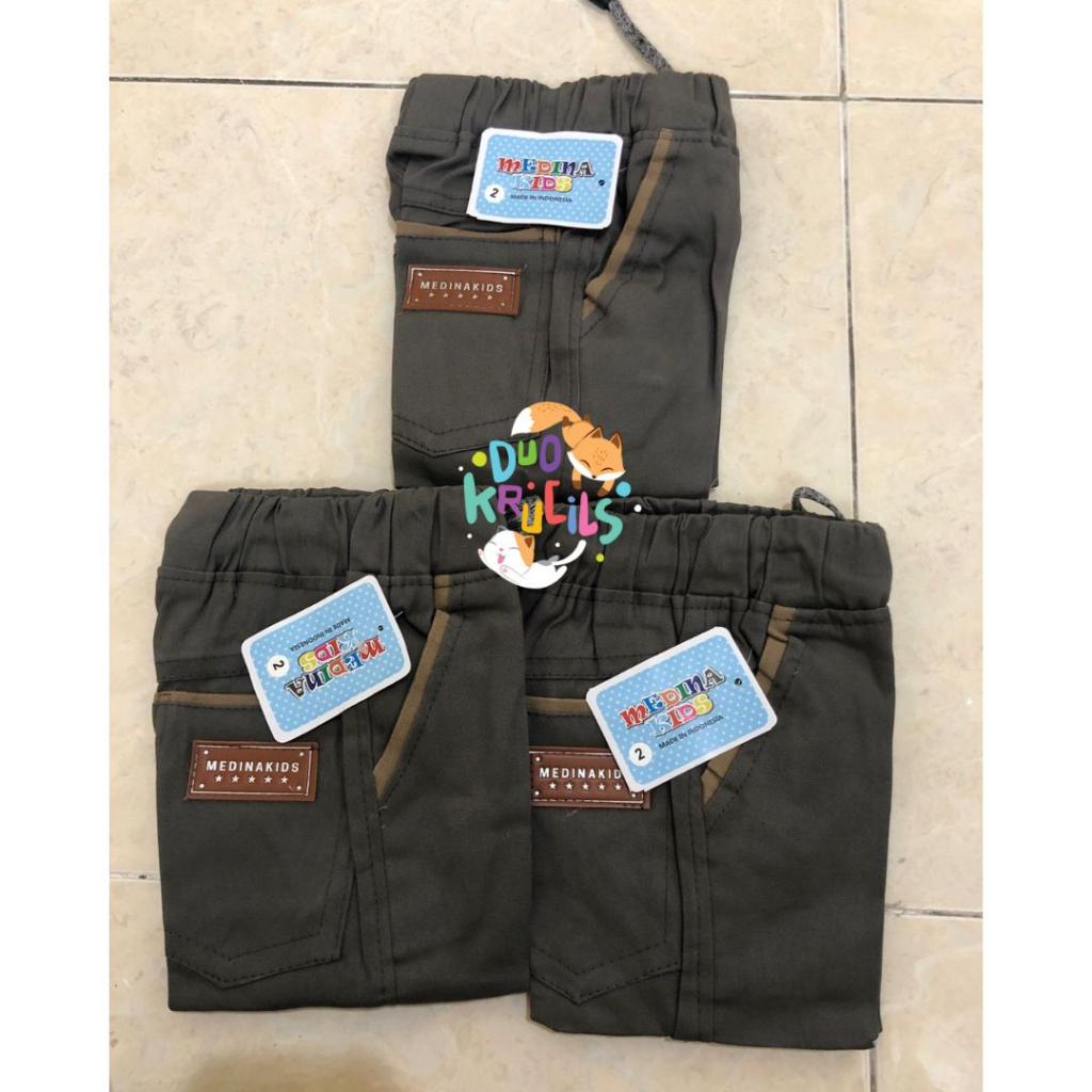 CHINOS celana panjang anak 1-17thn polos mocca hitam abu