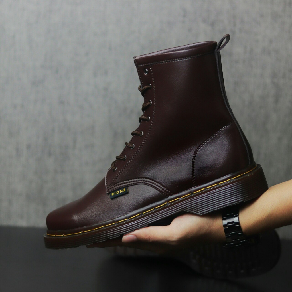 RIONZ X PARGAS - Sepatu Boots Pria Kasual Boot Formal Kantor Cowok Hitam Coklat Kerja Gaya Kekinian Fashion Terlaris Terbaru Murah