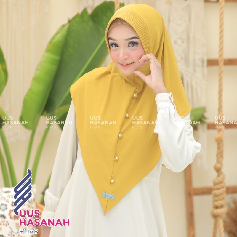 [Uus Hasanah] ZIDNA MUTIARA••hijab instan pet mutiara depan••hijab instan jersey ballerina