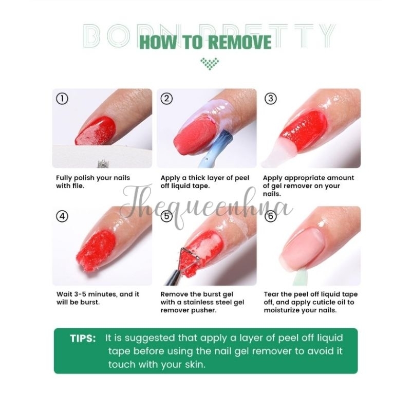 Born Pretty 15ml Magic Remover Gel Nail Polish Gel Cleaner Pembersih Kutek Gel Dengan Bahan Aman