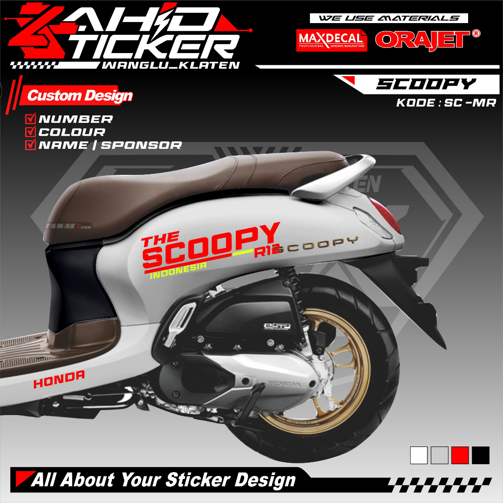 cutting sticker   the scoopy r12 motor scoopy