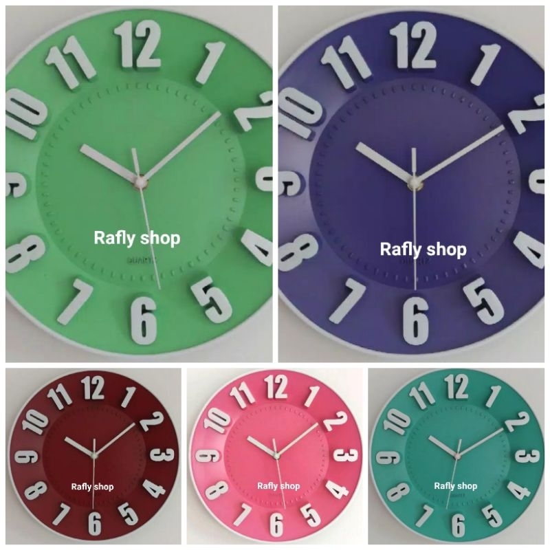 jam dinding polos angka timbul 9628