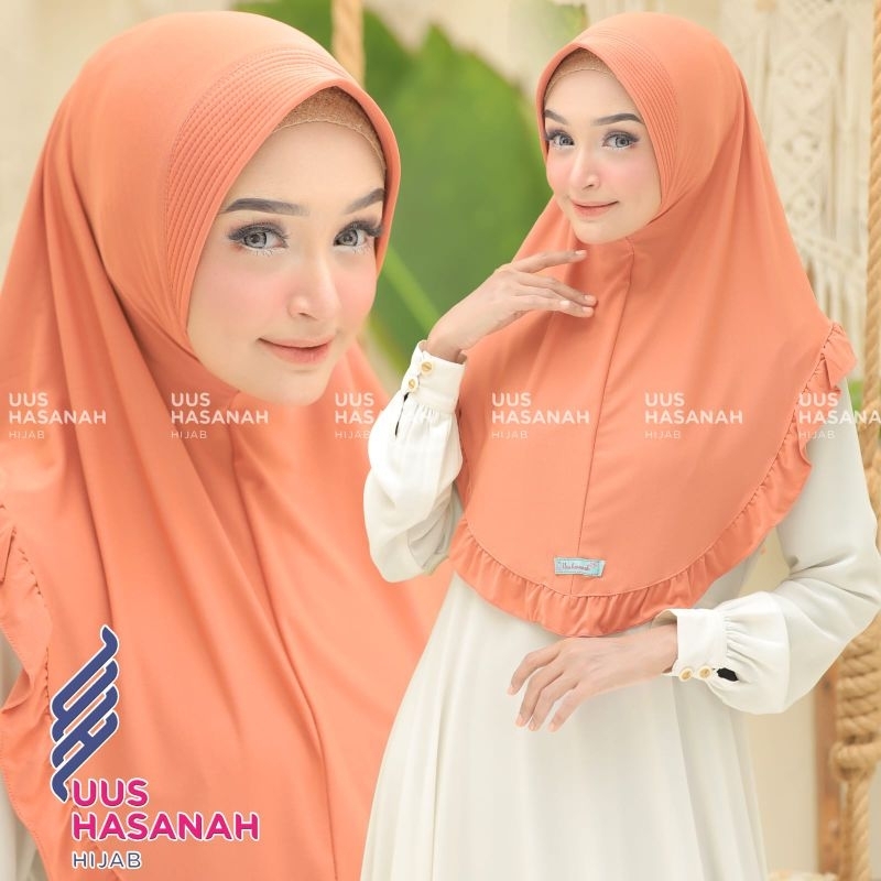 (Uus Hasanah) ZEVA •jilbab instan jersey ballerina•hijab instan pet rempel