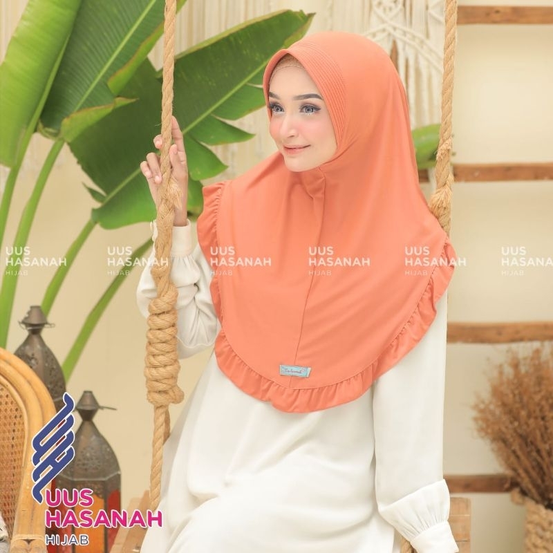 (Uus Hasanah) ZEVA •jilbab instan jersey ballerina•hijab instan pet rempel