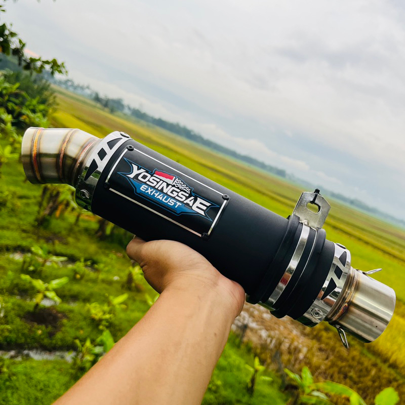 silincer knalpot yosingsae exhaust canister 51mm black powder coating modle daeng pipa daeng sai4/ch