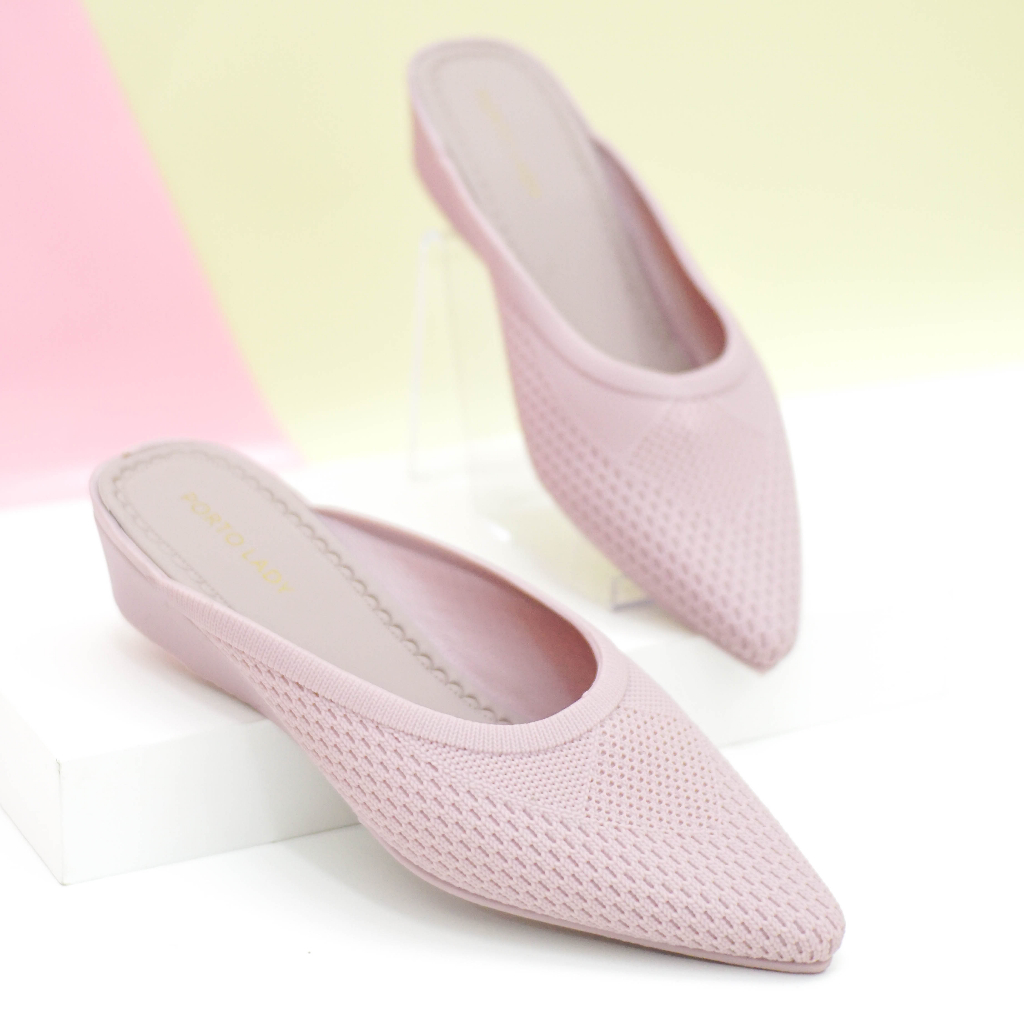 DTB - Porto Leveling Sepatu Kantor Wanita Wedges Heels 5CM Selop Casual Anti Slip Nyaman Porto Lady