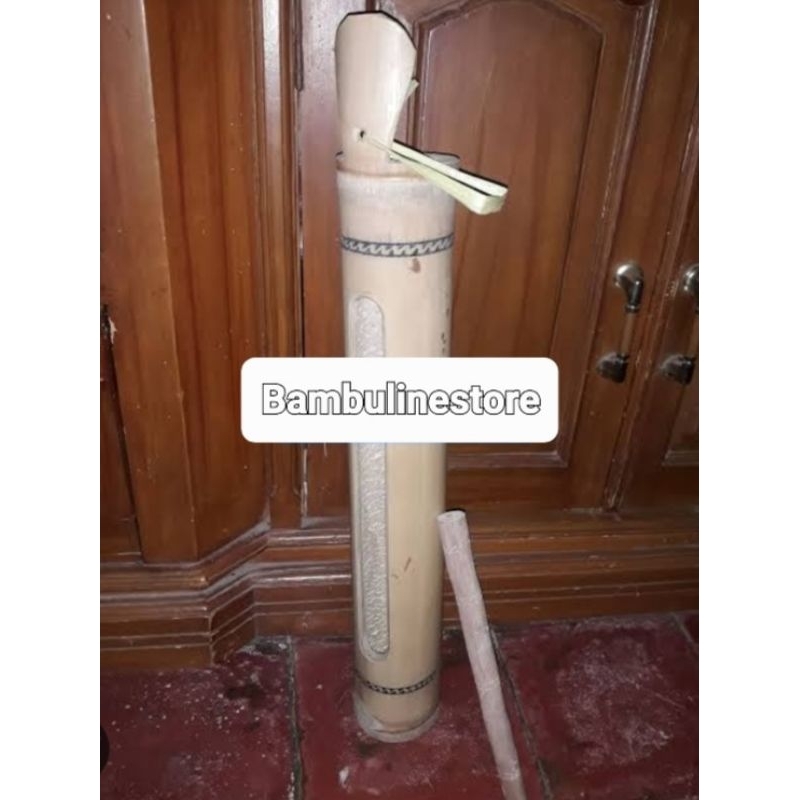 Kentongan bambu pos ronda dan alat kerajinan ada ukiran unik-az