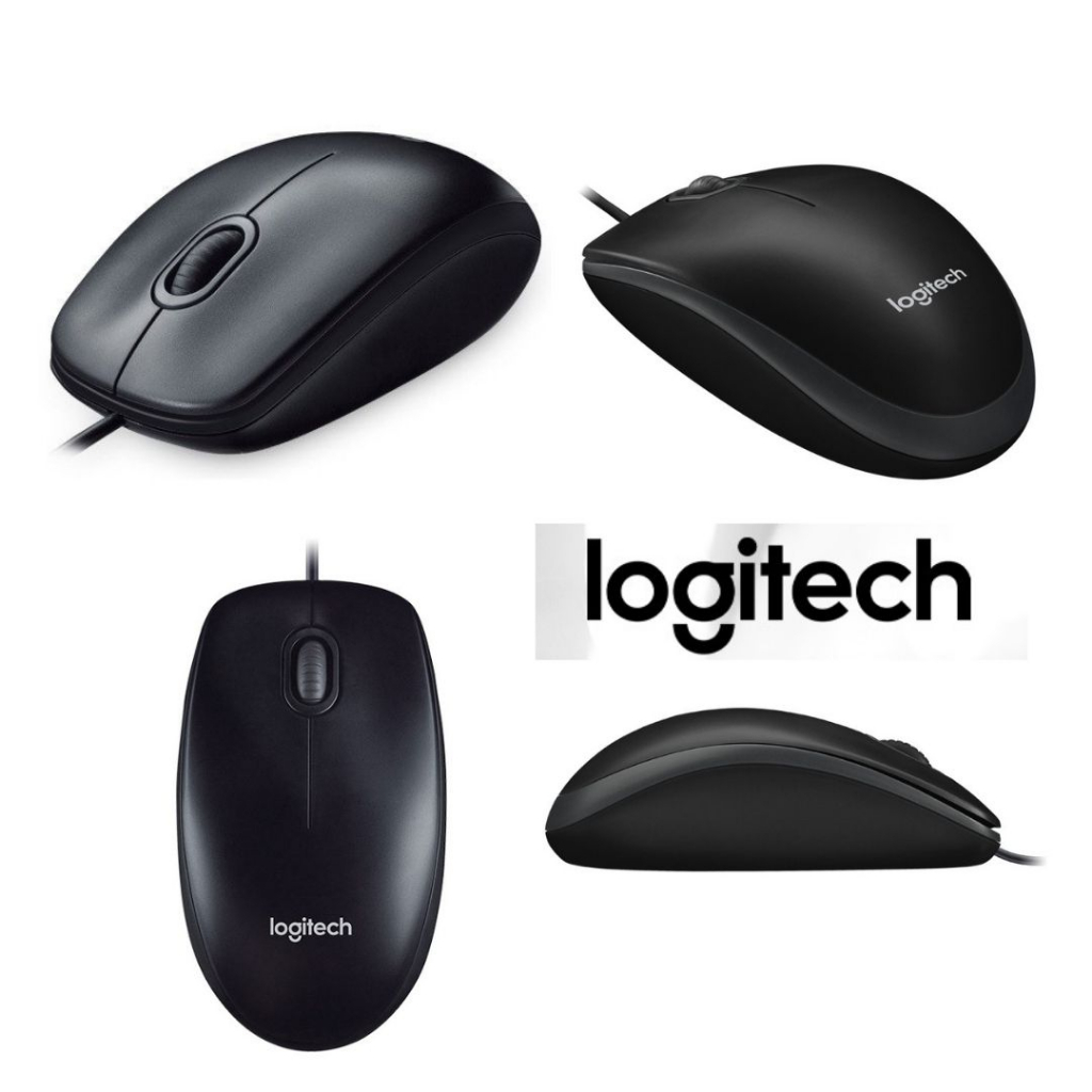 Logitech Wired Optical Mouse Kabel USB Komputer Laptop Kuat Tahan Lama