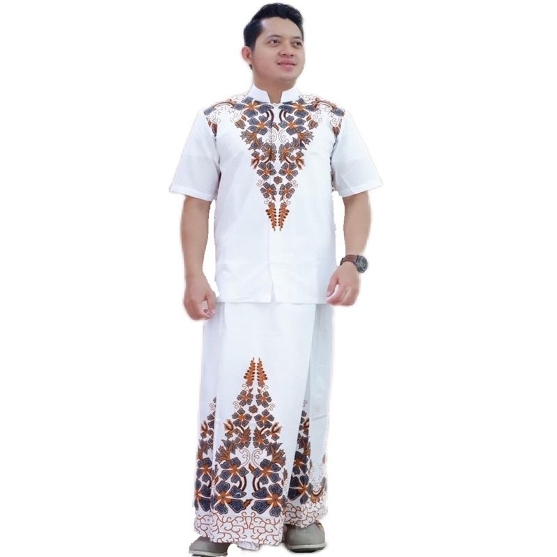 BATIK KOKO SETELAN SARUNG WARNA DASAR PUTIH MACAM MOTIF