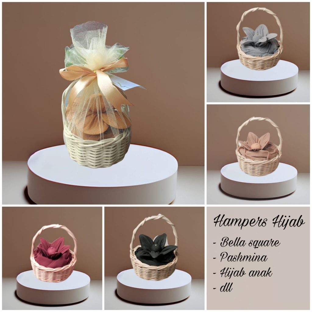 

Hampers Hijab Custom Bella Square, Pasmina Ceruty, Hijab Anak , Hampers Ramadhan, Hampers Lebaran, hamper rotan