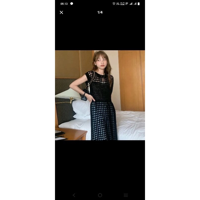 Tunik Outer Jaring Jaring Tanpa Lengan