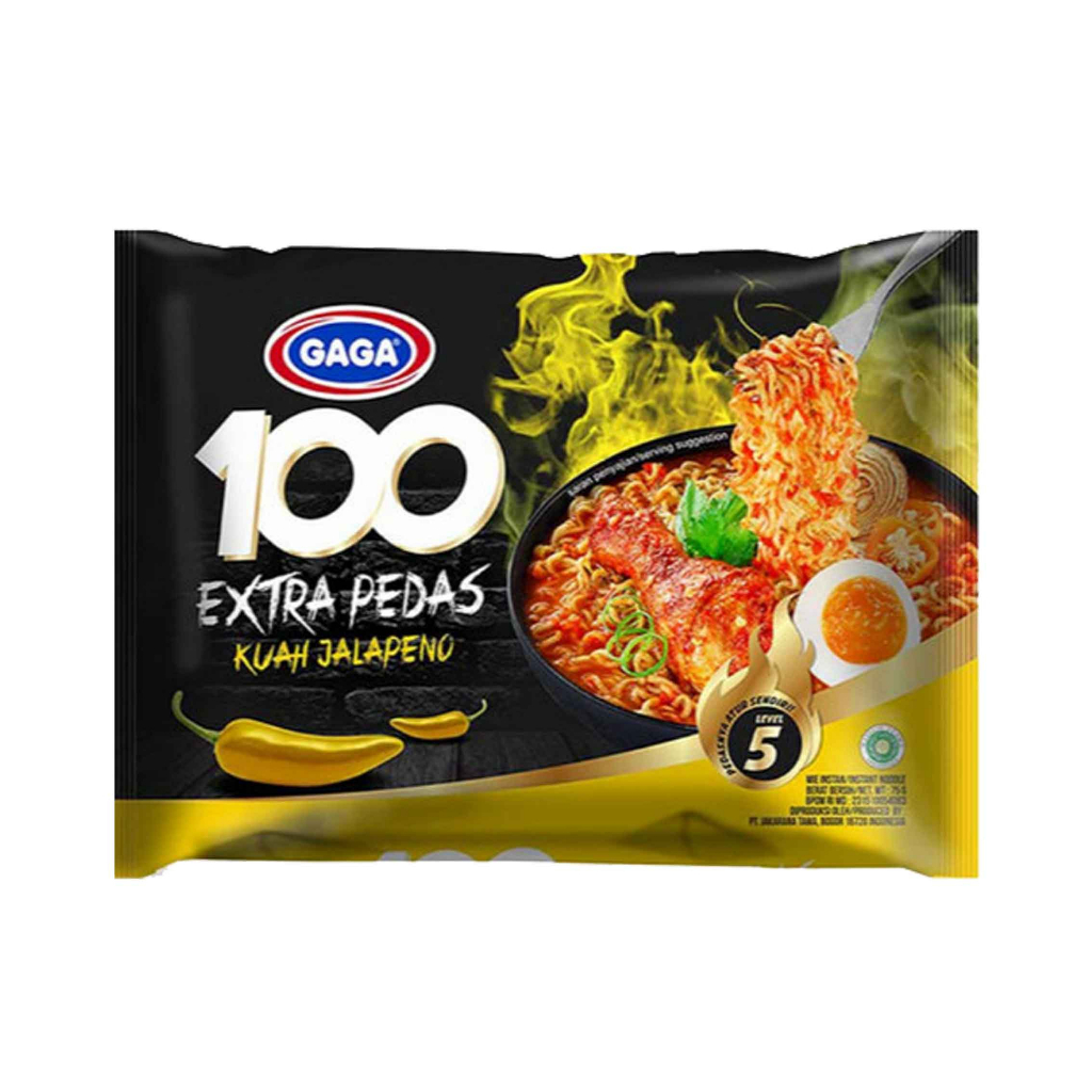 Mie Instan Gaga 100/ Mie Extra Pedas/ Mie Kuah Jalapeno