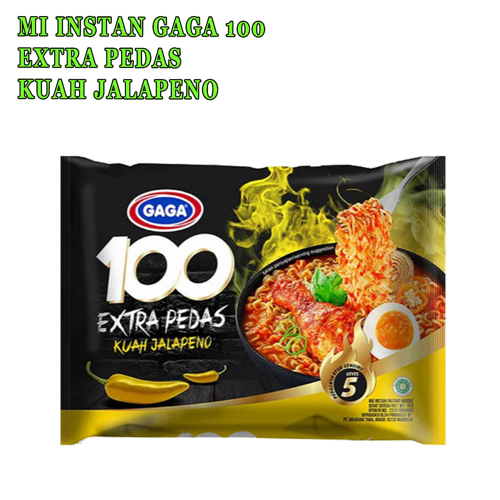 Mie Extra Pedas* Mie Instan Gaga 100* Mie Kuah Jalapeno