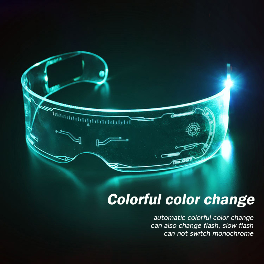 【Dual Control 7 Warna】Glasses LED/Kacamata LED Party/Kacamata Pesta Penerangan