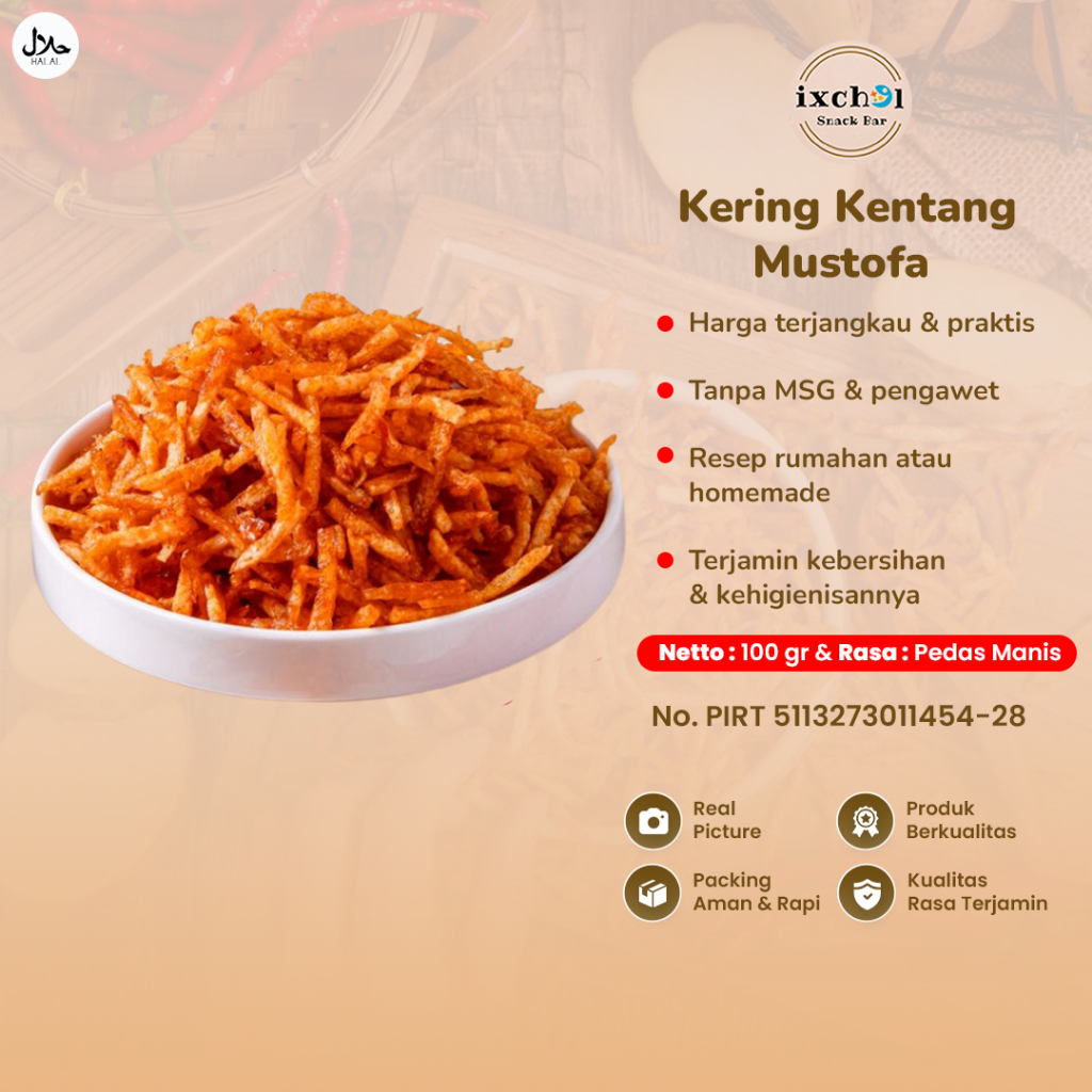 

Keripik Kentang Mustofa Kemasan 100Gr Makanan Cemilan Kripik Homemade