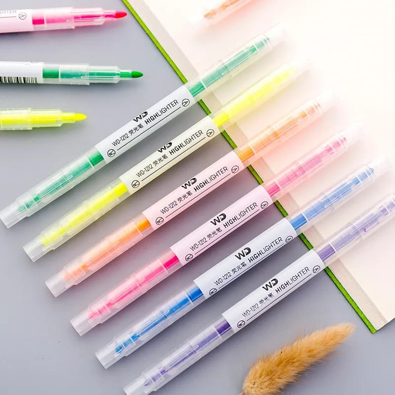 

6pcs Stabilo Warna warni Stabilo 2 Arah 6 Warna & 12 Warna