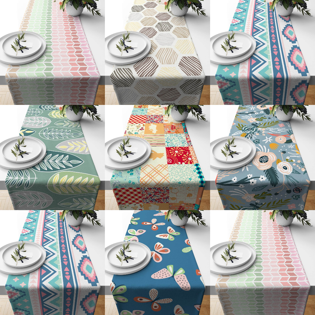 Table Runner / Taplak Meja 140x40 dan 230x40 Motif Abstrak Pattern