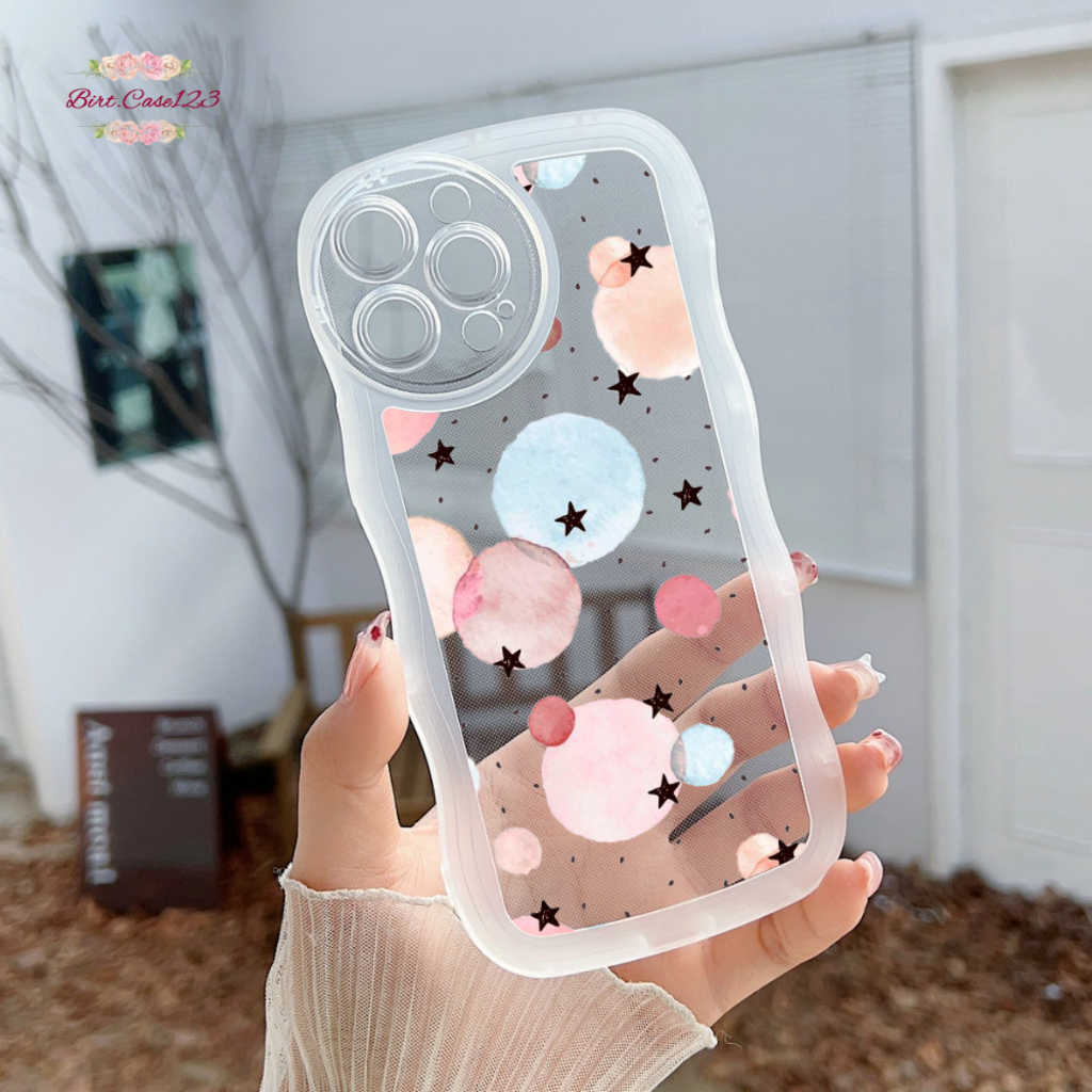 CUSTOM SOFTCASE WAVE GELOMBANG CLEAR CUSTOM PATTERN FOR IPHONE 7 8 7+ 8+ X XS XR XS MAX 11 12 13 14 PRO MAX PLUS BC7521