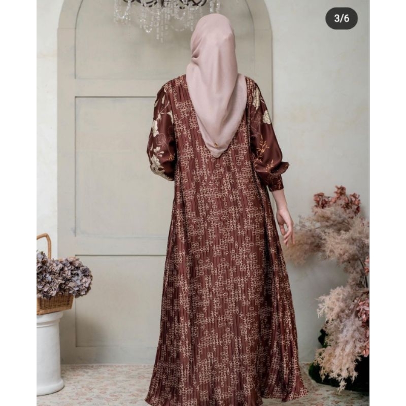 Asha Dress Pleats - Rust XL