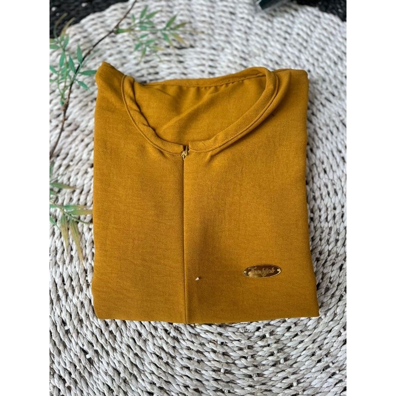 [BEST SELLER] Daily Polos Long Busui | Gamis Simple Abaya-Mustard