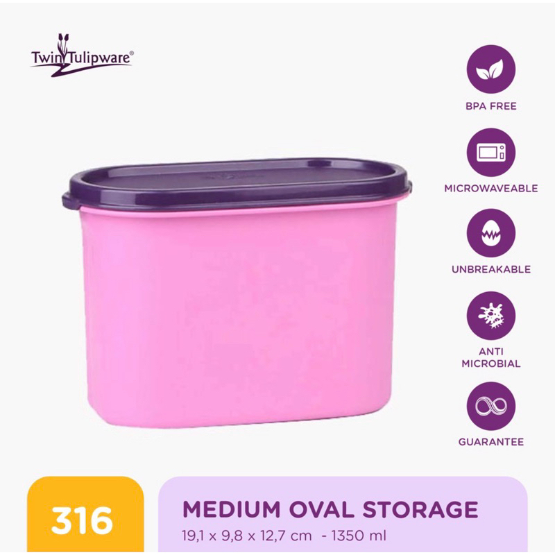 Medium Oval Storage Tulipware