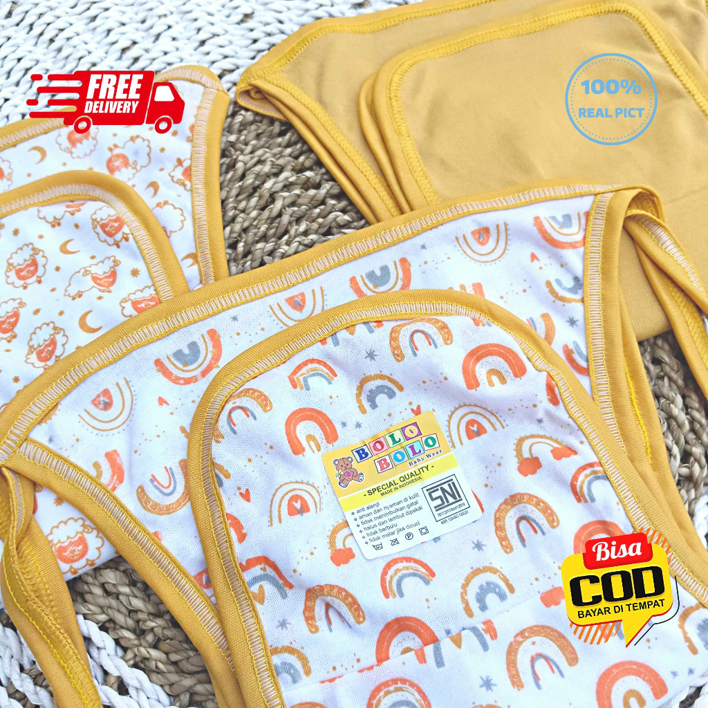 SALE 7.7 Serian Mustard - 12 pcs / 6 pcs Popok Bayi Double Kain MUSTARD SERIES merk SNI Bolo - Bolo / Popok Double Kain Serian Mustard
