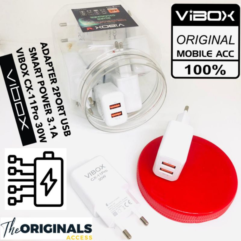 TRAVEL ADAPTOP VIBOX 2USB CX11 PRO 30W 3.1A SMART POWER BY SMOLL