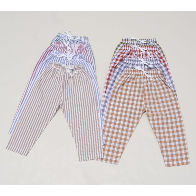 LONG PATTERN PANTS - Promo 10.10 Celana kain nyaman Anak Cewek Cowok Street Pants Street Laki Perempuan Lucu Murah 1-4 Tahun