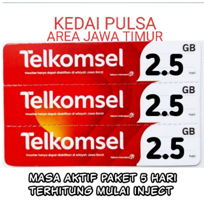 VOUCHER TELKOMSEL 2,5GB/ 5HARI JATIM ( KODE VOUCHER DIKIRIM LEWAT CHAT ) fqxla1c115