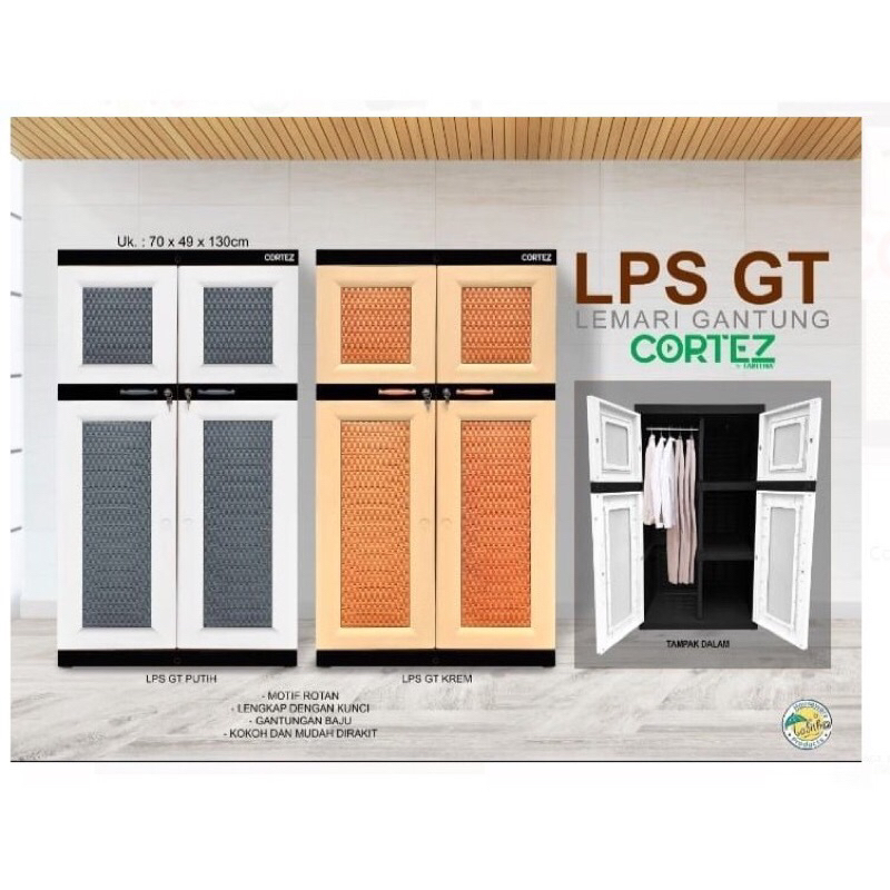LEMARI PAKAIAN PLASTIK TABITHA CORTEZ GANTUNG KUNCI LPS GT TABITHA ORIGINAL LEMARI PLASTIK CORTEZ