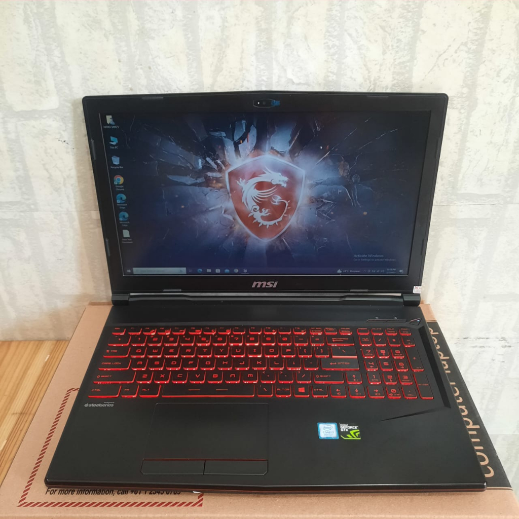 Laptop MSI GL63 8SD Core i7-7700HQ Ram 8/512Gb BERGARANSI BISA CICILAN