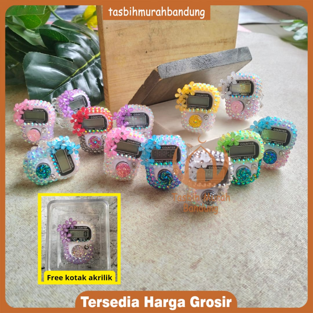 TASBIH DIGITAL SWAROVSKI TWO COLOUR