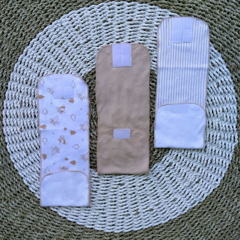 3 PCS Gurita Rekat Bayi Seri Coklat/Gurita Instant Baby Newborn/Kain Penyangga Perut Bayi talitababywear