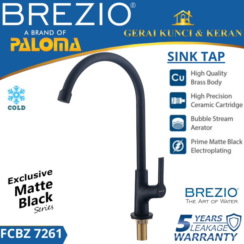 BREZIO FCBZ 7261 KERAN AIR DAPUR WASTAFEL CUCI PIRING KRAN ANGSA BLACK