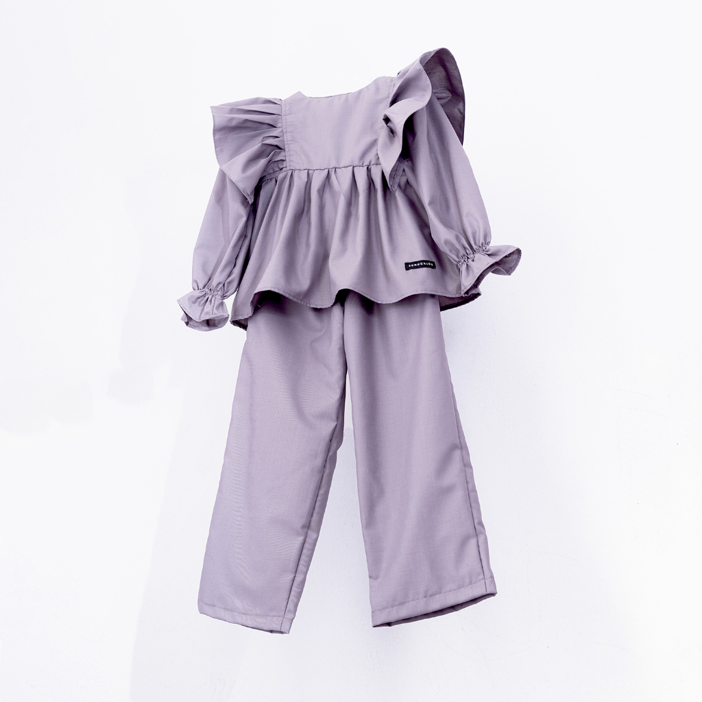 SONNEKIDS- Pandora Set - one set anak - one set lengan panjang anak - baju lebaran anak - baju lilac