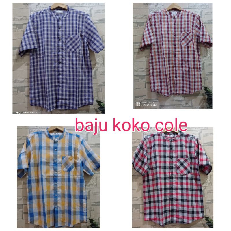 Baju koko cole pria kemko dewasa motif kotak kotak