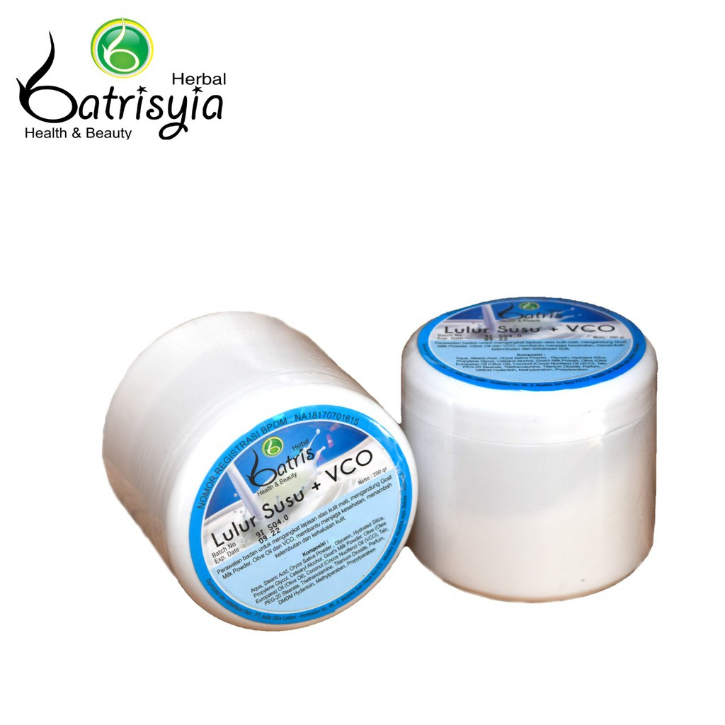 Batris Lulur Susu with VCO / Lulur Herbal / Lulur Putih Glowing / Scrub Susu / Lulur