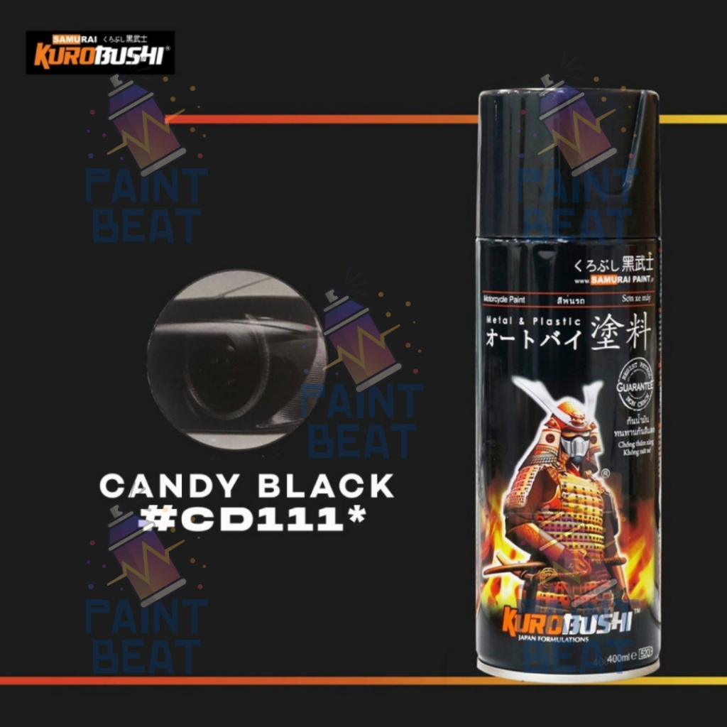 Samurai paint * Candy Black CD111 / Kendi Hitam Cat Aerosol Kualitas Kompresor Cat Semprot Samurai 1