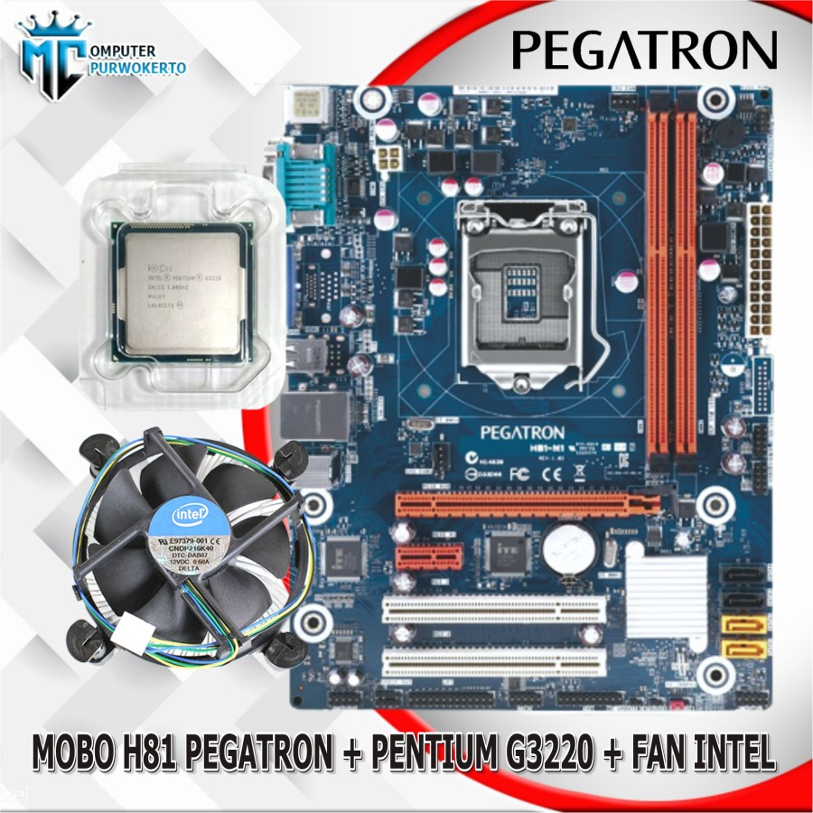 Mainboard LGA 1150 H81 + Processor Pentium G3220/G3240/G3260 + Fan