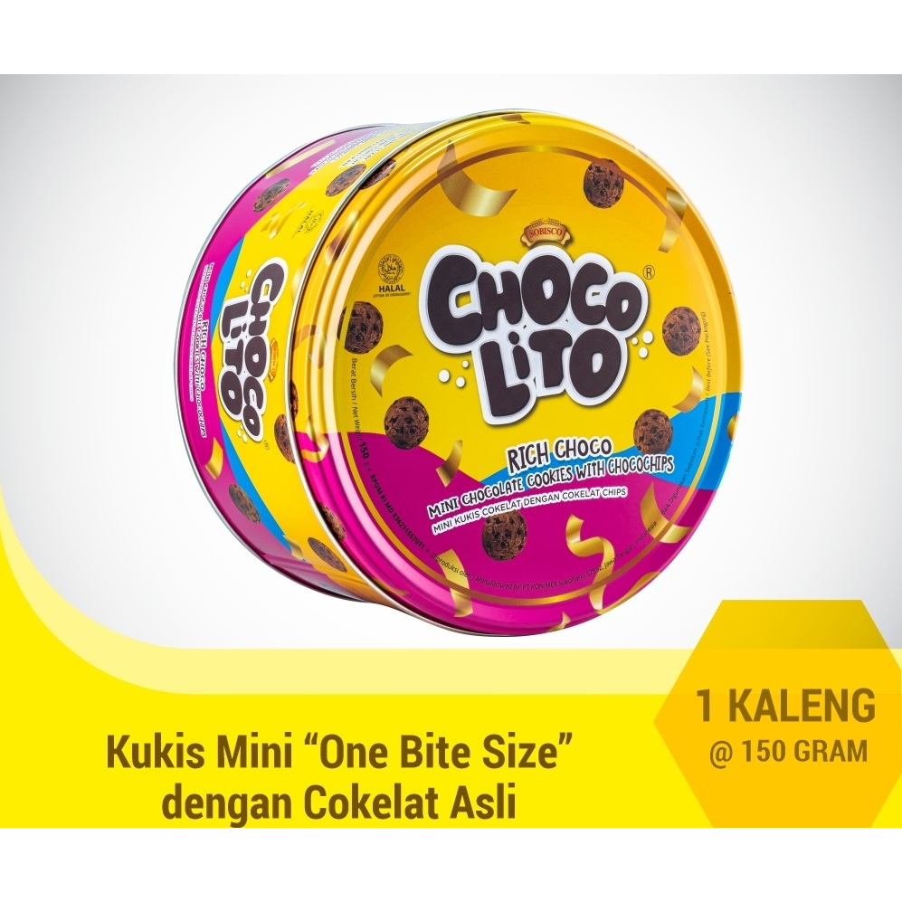 BISKUIT KALENG CHOCOLITO 150 GRAM KUKIS MINI CHOCOLATE COOKIES WITH CHOCOCHIPS