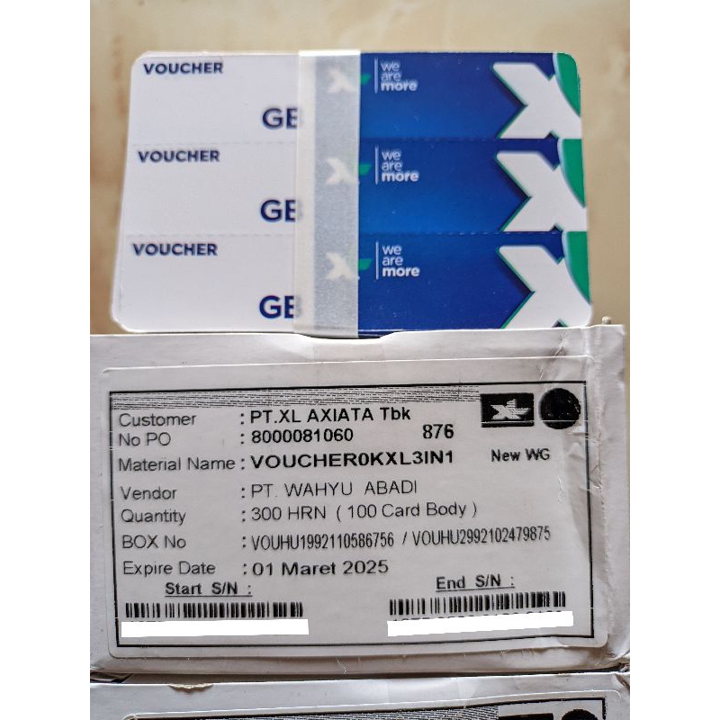 

New Voucher Kosong XL 1 box 300 SN