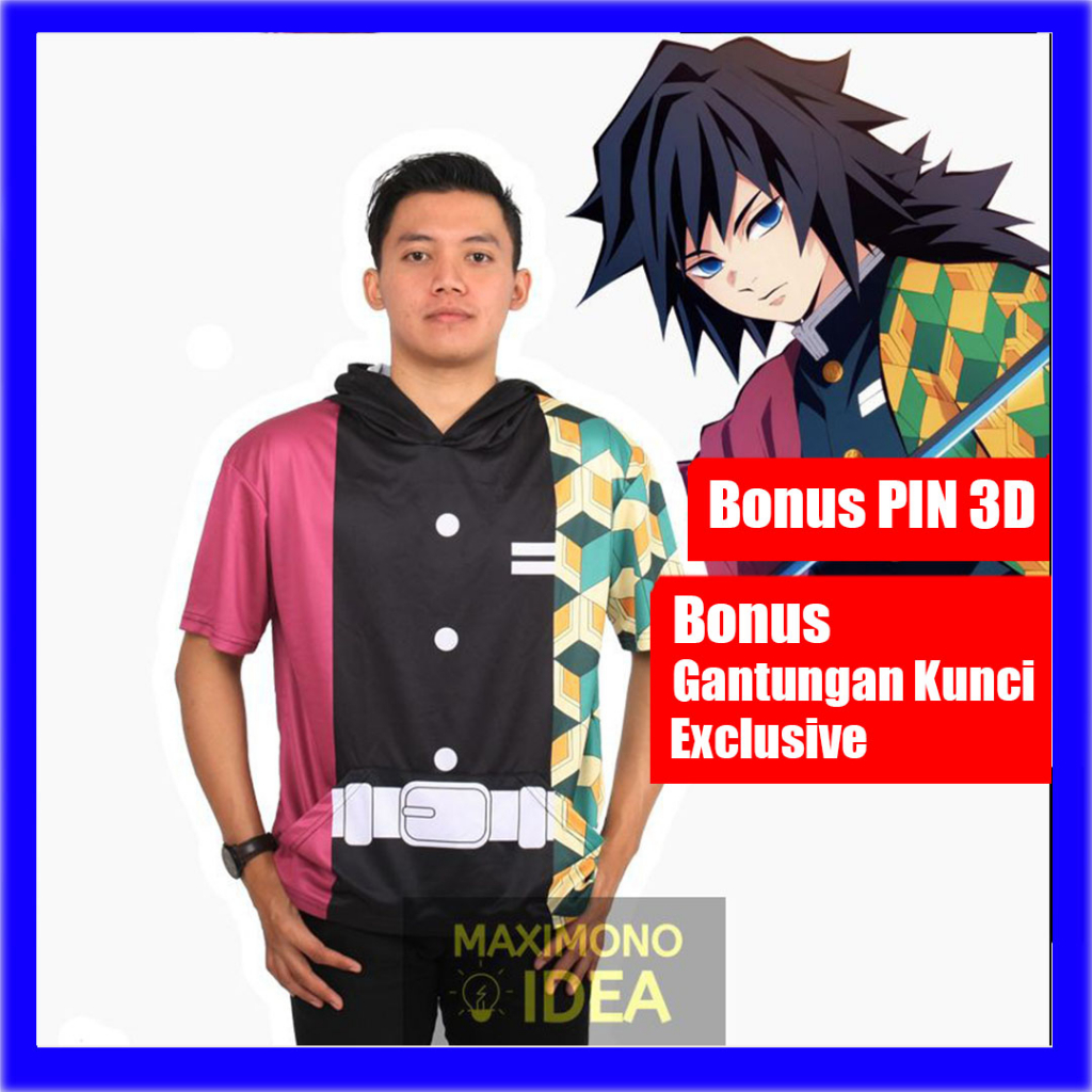 Kaos Anime Demon Slayer Giyuu Kimetsu no Yaiba