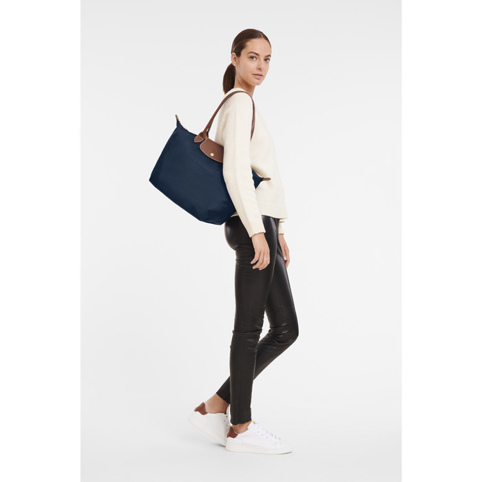 Le Pliage Large Long Handle Tote Bag Navy (31 x 30 x 19)